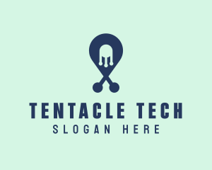 Tech Pin Location logo design