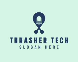 Tech Pin Location logo design