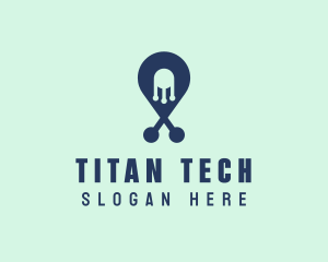 Tech Pin Location logo design