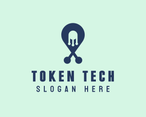 Tech Pin Location logo design