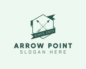 Archer - Arrows Hexagon Banner logo design