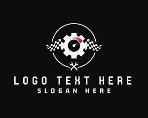 Cogwheel - Racing Flag Auto Repair logo design
