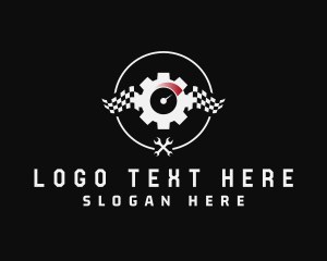 Speedometer - Racing Flag Auto Repair logo design