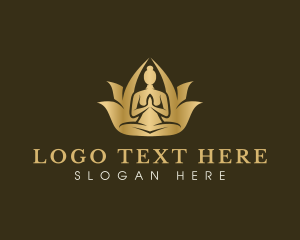 Masseuse - Yoga Lotus Meditation logo design
