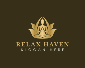 Yoga Lotus Meditation logo design