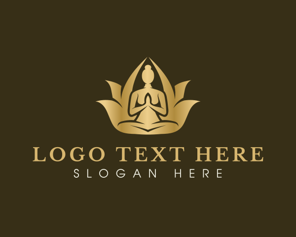 Leisure - Yoga Lotus Meditation logo design