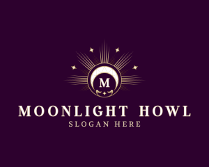 Sun Moon Crescent Mystical logo design