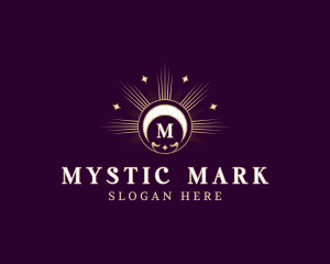 Sun Moon Crescent Mystical logo design