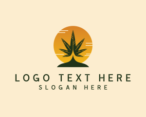 Medical - Weed Leaf Sunset logo design