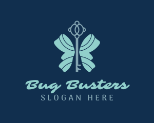 Butterfly Key Wings logo design