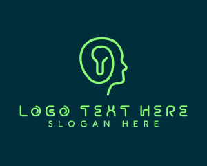 Head - Human Lock Mind logo design