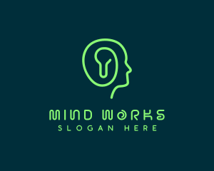 Human Lock Mind logo design