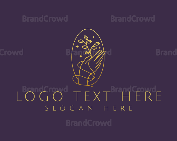 Luxury Gold Hand Plant Logo