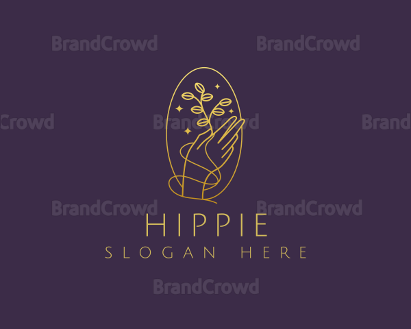 Luxury Gold Hand Plant Logo