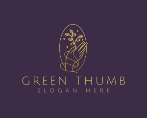 Luxury Gold Hand Plant logo design