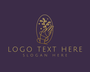 Plant - Luxury Gold Hand Plant logo design