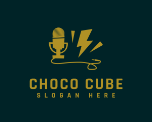 Singer - Power Podcast Microphone logo design