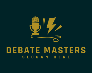 Debate - Power Podcast Microphone logo design