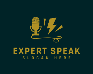 Lecture - Power Podcast Microphone logo design