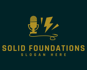 Singer - Power Podcast Microphone logo design