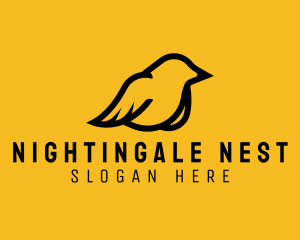 Nightingale - Simple Perched Sparrow logo design