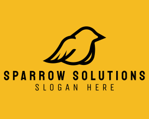 Simple Perched Sparrow logo design