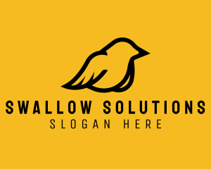 Swallow - Simple Perched Sparrow logo design