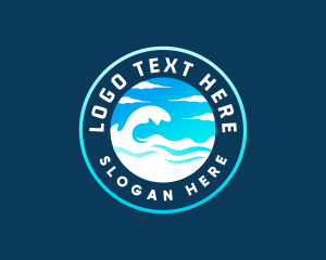 Water Current - Ocean Sky Wave logo design