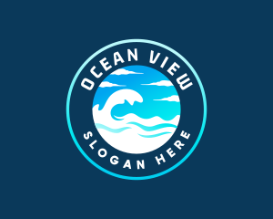 Ocean Sky Wave logo design