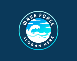 Tsunami - Ocean Sky Wave logo design