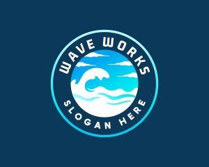 Ocean Sky Wave logo design