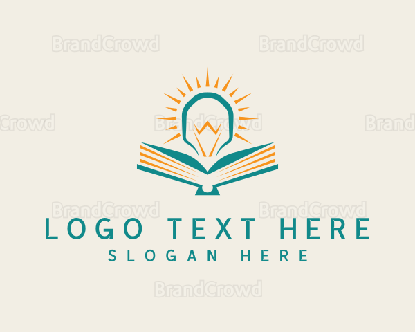 Educational Book Lightbulb Logo