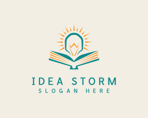 Educational Book Lightbulb logo design