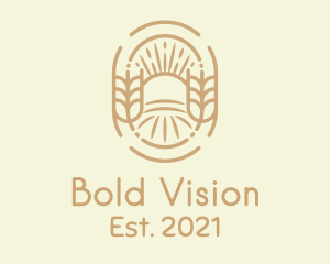 Sunny Wheat Crop Farm logo design