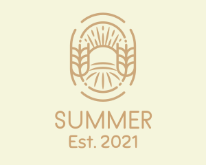 Sunny Wheat Crop Farm logo design