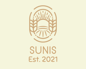 Sunny Wheat Crop Farm logo design