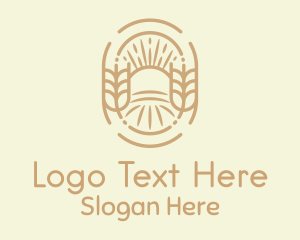 Sunny Wheat Crop Farm Logo