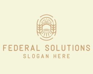 Sunny Wheat Crop Farm logo design