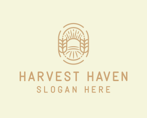 Sunny Wheat Crop Farm logo design