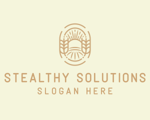 Sunny Wheat Crop Farm logo design