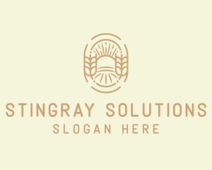 Sunny Wheat Crop Farm logo design