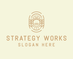 Sunny Wheat Crop Farm logo design