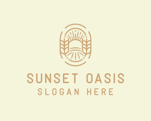 Sunny Wheat Crop Farm logo design