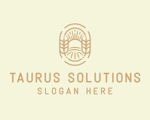 Sunny Wheat Crop Farm logo design