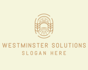 Sunny Wheat Crop Farm logo design