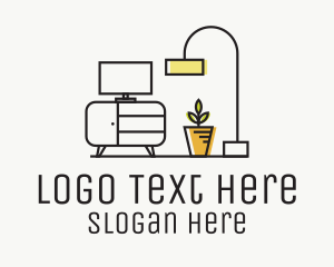 Lighting - Home Furniture Monoline logo design
