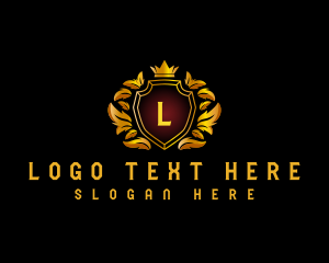 Lettermark - Crest Shield Crown logo design