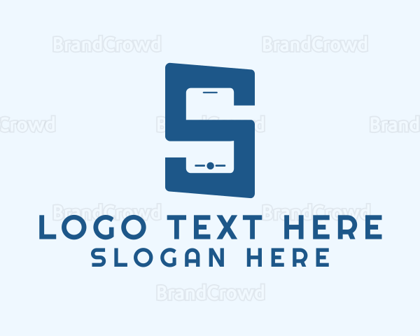 Digital Phone Letter S Logo