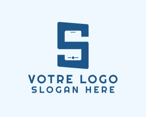 Digital Phone Letter S  Logo