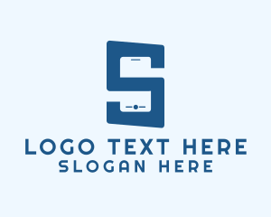 Smartphone - Digital Phone Letter S logo design
